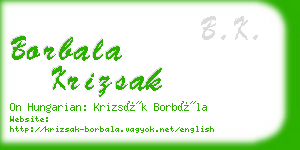 borbala krizsak business card